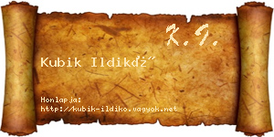 Kubik Ildikó névjegykártya